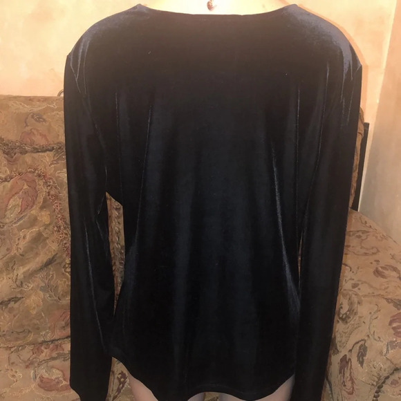 Kate Hill velvet faux wrap top L - Picture 3 of 3